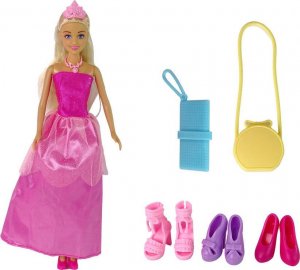 LeanToys Duży Zestaw Lalka Z Garderobą Sukienki Dodatki Ubranka 2