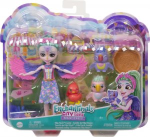 Mattel Enchantimals Rodzina Papugi Filia Finch Lalka + 3 figurki HKN15 2