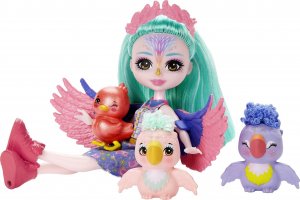 Mattel Enchantimals Rodzina Papugi Filia Finch Lalka + 3 figurki HKN15 4