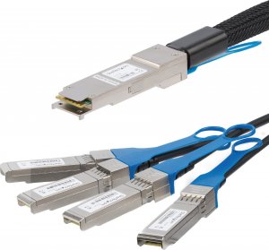 StarTech StarTech.com QSFP4SFP10C5 kabel sieciowy Czarny 5 m 1