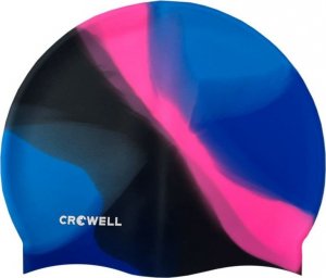 Crowell Czepek pływacki silikonowy Crowell Multi Flame : Kolor - Czarny/Niebieski/Różowy 1