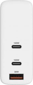 Ładowarka HyperDrive Ładowarka USB-C 140 W PD 3.1 z adapterami Biała 2