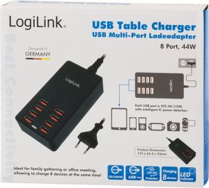 Ładowarka LogiLink PA0140 8x USB-A 2.4 A (PA0140) 6