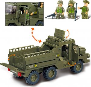 tomdorix Klocki Wojsko Ciężarówka Transportowa Wojska, armia+4 figurki 4
