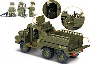 tomdorix Klocki Wojsko Ciężarówka Transportowa Wojska, armia+4 figurki 5