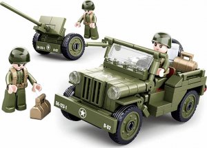 tomdorix Klocki Wojsko JEEP WILLYS MB + Armata 143el komp. LEGO 2
