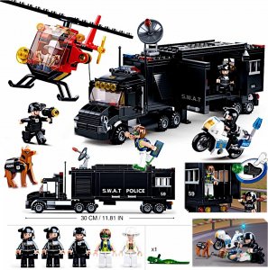 Klocki Policja Mobilne Centrum Dowodzenia Tir Helikopter 1