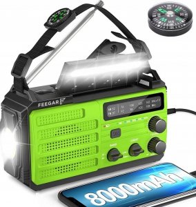 Radio Feegar Feegar OZE 3 Radio FM/AM Solar Powerbank 8000mAh Latarka SOS 1