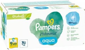 Pampers Chusteczki nawilżane Harmonie Aqua 0% plastiku 9x48 szt. 2