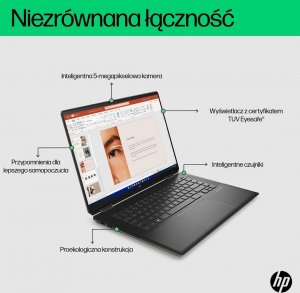 Laptop HP HP Spectre 16 x360 16-f1034nw i7-12700H 16"QHD+ 400nits IPS 16GB DDR4 SSD1TB Intel Iris Xe Graphics W11Pro 9
