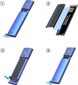 Kieszeń Orico M.2 NVMe/SATA 10Gbps (PWDM2-G2-BL-EP) 5