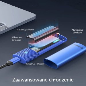 Kieszeń Orico M.2 NVMe/SATA 10Gbps (PWDM2-G2-BL-EP) 8