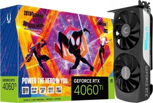 Karta graficzna Zotac Gaming GeForce RTX 4060 Ti Twin Edge OC Spider-Man Edition 8GB GDDR6 (ZT-D40610H-10SMP) 1