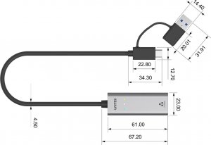 Karta sieciowa Unitek USB-A/C na RJ45 2.5 G Ethernet (U1313C) 2