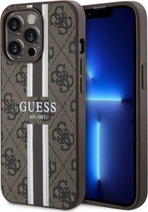Guess Etui Guess GUHMP13XP4RPSW Apple iPhone 13 Pro Max brązowy/brown hardcase 4G Printed Stripes MagSafe 1