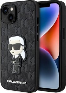Karl Lagerfeld Etui Karl Lagerfeld KLHCP14SSAKHPKK Apple iPhone 14 czarny/black Saffiano Monogram Ikonik 1