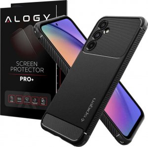 Spigen Etui na telefon Spigen Rugged Armor obudowa ochronna do Samsung Galaxy A54 5G Matte Black + Szkło 1