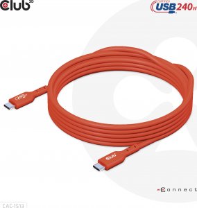 Kabel USB Club 3D USB-C - USB-C 3 m Czerwony (CAC-1513) 12