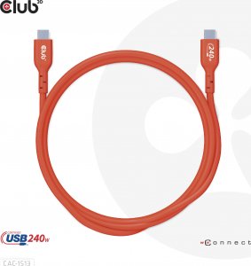 Kabel USB Club 3D USB-C - USB-C 3 m Czerwony (CAC-1513) 13