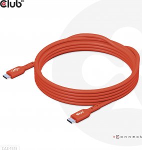 Kabel USB Club 3D USB-C - USB-C 3 m Czerwony (CAC-1513) 4
