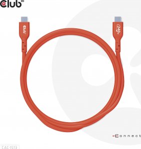 Kabel USB Club 3D USB-C - USB-C 3 m Czerwony (CAC-1513) 5