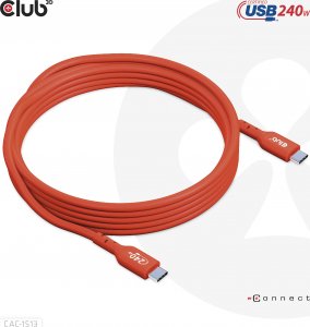 Kabel USB Club 3D USB-C - USB-C 3 m Czerwony (CAC-1513) 10