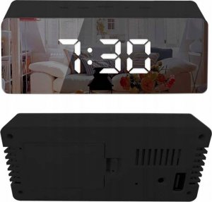 Verk ZEGAR BUDZIK TERMOMETR LUSTRO LED ALARM DATA 4w1 4