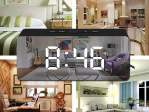 Verk ZEGAR BUDZIK TERMOMETR LUSTRO LED ALARM DATA 4w1 7