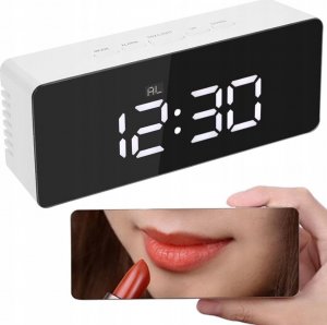 Verk ZEGAR BUDZIK TERMOMETR LUSTRO LED ALARM DATA 4w1 1