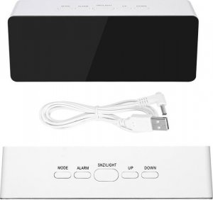 Verk ZEGAR BUDZIK TERMOMETR LUSTRO LED ALARM DATA 4w1 11