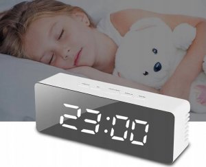Verk ZEGAR BUDZIK TERMOMETR LUSTRO LED ALARM DATA 4w1 3