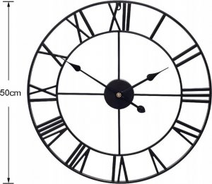Verk ZEGAR ŚCIENNY RZYMSKI RETRO VINTAGE LOFT 3D 50cm 4