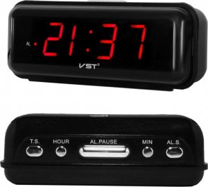 Verk Group Budzik zegar elektroniczny sieciowy led 24h alarm 1