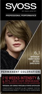 Syoss Permanent Coloration farba do włosów trwale koloryzująca 6_1 Naturalny Ciemny Blond 1