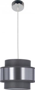 Lampa wisząca Candellux Hare lampa wisząca chromowy 1x60w e27 abażur szary+srebrny 1