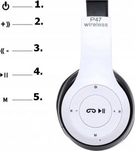 Słuchawki Verk SŁUCHAWKI BEZPRZEWODOWE P47 BLUETOOTH MIKROFON MP3 4