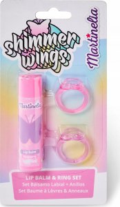 MARTINELIA_SET Shimmer Wings malinowy błyszczyk do ust + pierścionki 2szt 1
