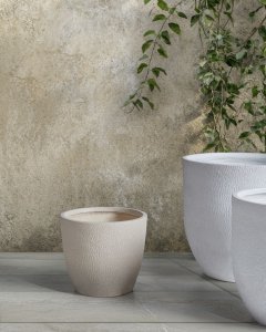 Beliani Doniczka 36 x 36 x 32 cm kremowa KANNIA 3