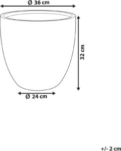 Beliani Doniczka 36 x 36 x 32 cm kremowa KANNIA 7