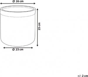Beliani Doniczka 26 x 26 x 25 cm szara SAMOS 6