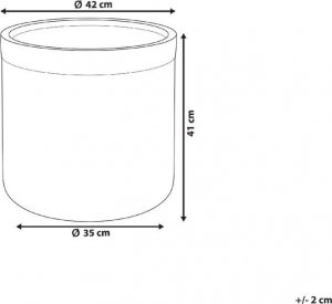 Beliani Doniczka 42 x 42 x 41 cm szara SAMOS 6
