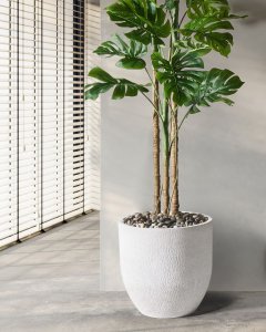 Beliani Doniczka 46 x 46 x 46 cm kremowa KANNIA 2