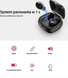 Słuchawki Manta Słuchawki bezprzewodowe dokanałowe TWS Manta MTWS001 Powerbank 5