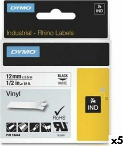 Dymo Laminowana Taśma do Drukarki Etykiet Rhino Dymo ID1-12 12 x 5,5 mm Czarny Biały Nalepki Samoprzylepne (5 Sztuk) 1