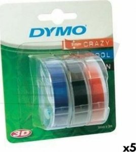 Dymo Laminowana Taśma do Drukarki Etykiet Dymo 9 mm x 3 m Czerwony Czarny Niebieski (5 Sztuk) 1