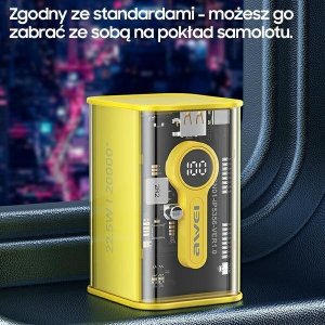 Powerbank Awei AWEI PowerBank P180K 20000mAh 22.5W czarny/black USB/PD + wyświetlacz 6