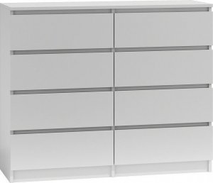 Topeshop DUŻA KOMODA SZAFKA 8 SZUFLAD 120CM * KOLOR BIAŁY (zestaw 3 cz.) 2
