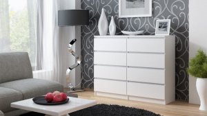 Topeshop DUŻA KOMODA SZAFKA 8 SZUFLAD 120CM * KOLOR BIAŁY (zestaw 3 cz.) 4
