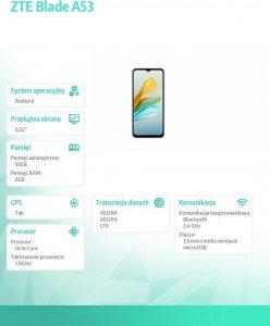 Smartfon ZTE Blade A53 2/32GB Niebieski  (ZTE Blade A53 Blue) 14