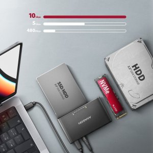 Kieszeń Axagon ADSA-CC USB-C 10Gbps NVMe M.2 2.5/3.5 SSD&HDD Clone Master 2 4